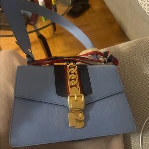 Elegant Blue and Gold Women's Bag